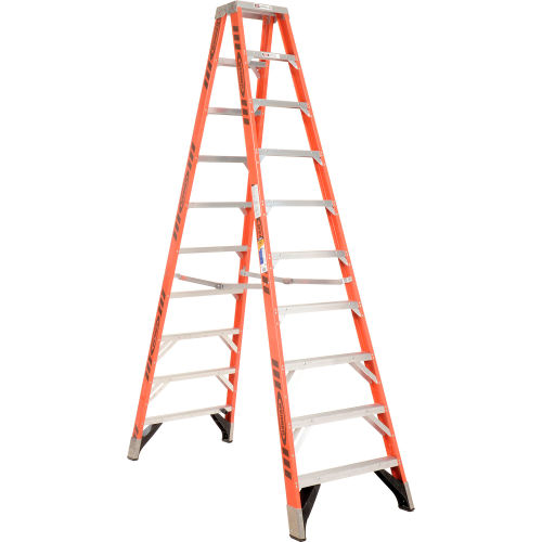 Werner 10ft Dual Access Fiberglass Step Ladder 375 lb. Cap - T7410