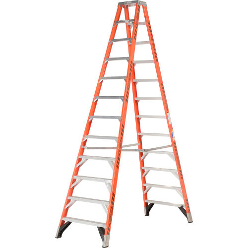 Werner 12 ft. Dual Access Fiberglass Step Ladder 375 lb. Cap - T7412
