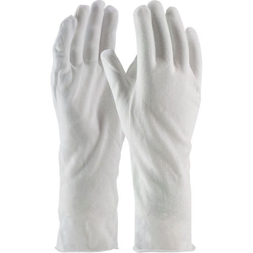 PIP® 97-500/14 CleanTeam® 14" Prem Lt Weight Inspect Gloves Cotton Lisle Unhemmed Men's
