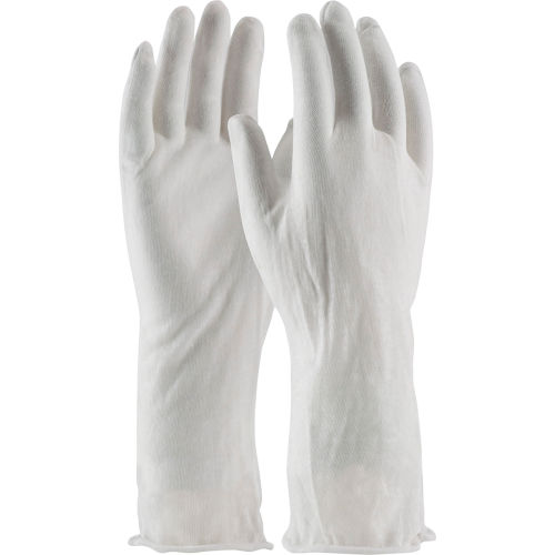 PIP&#174; 97-500/14I CleanTeam&#174; 14" Econo Lt Weight Inspect Gloves, Cotton Lisle, Unhem, Men's