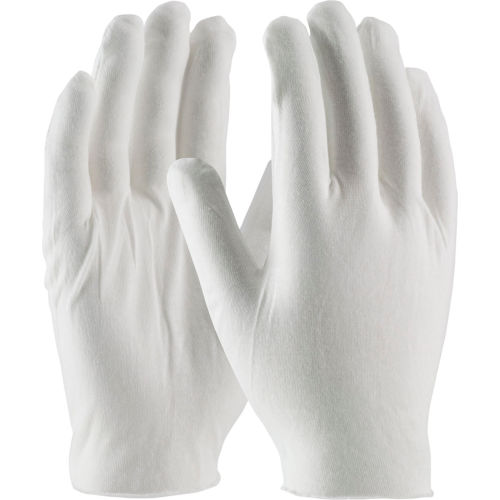 PIP&#174; 97-520 CleanTeam&#174; Medium Weight Inspect Gloves, Cotton Lisle, Unhemmed, Men's