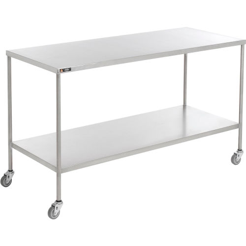 Aero� Stainless Steel Instrument Table with Lower Shelf 60x24x34