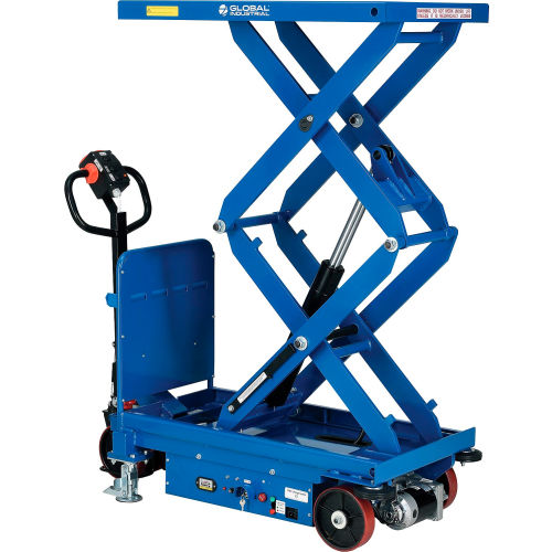 Self-Propelled Powered Scissor Lift 40 x 24 Table 2000 Lb. Cap.