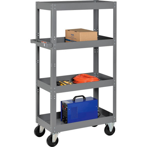 Multi-Level Steel Shelf Truck with 4 Shelves 30 x 16 800 Lb. Capacity