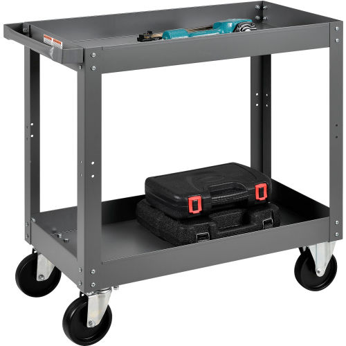 2 Shelf Deep Tray Steel Stock Cart 30x16 800 Lb. Capacity
																			
