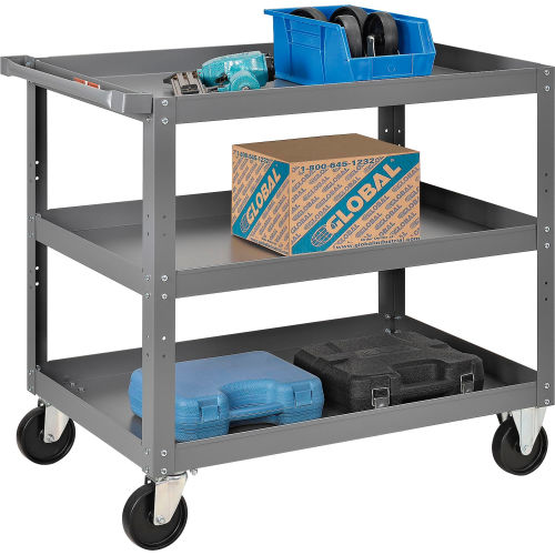 3 Shelf Steel Stock Cart 36 x 24 800 Lb. Capacity
