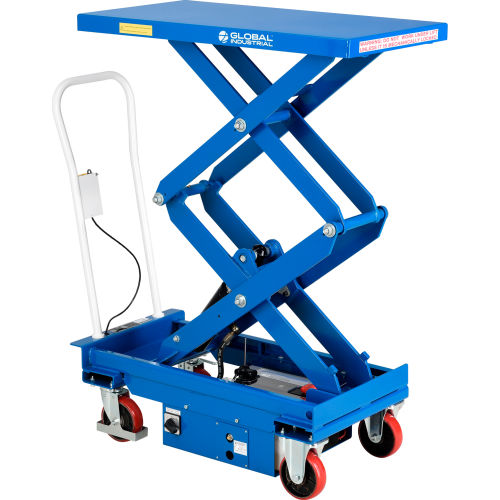 Battery Powered Scissor Lift 40 x 20-1/2 Table 1100 Lb. Cap.