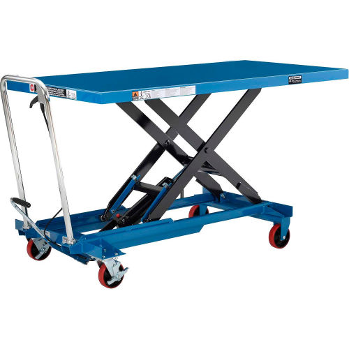 Long Deck Mobile Scissor Lift with Oversized 63 x 32 Platform 1100 Lb. Cap.