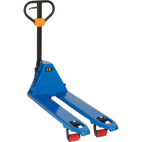 Premium Narrow Aisle 18in Fork Width Pallet Jack Truck 18 x 48 5500 Lb. Capacity