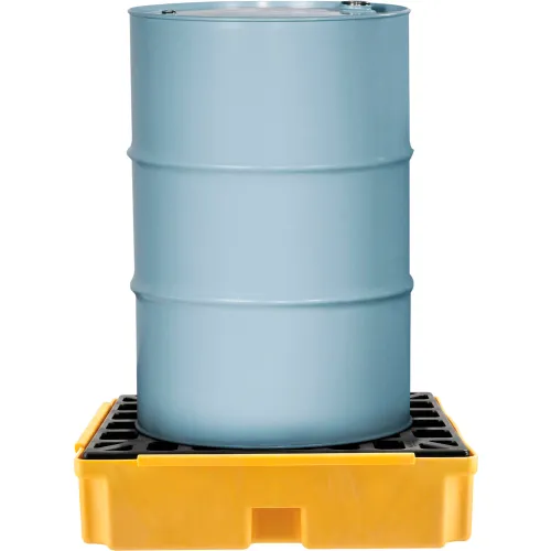 15 Gallon Drum Spill Containment Platform - 2000 Lb Capacity, Polyethylene, 26" X 26.25" X 6.5"