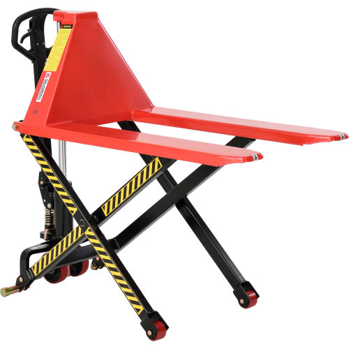 Manual High-Lift Skid Jack Truck 3300 Lb. Capacity 27 x 45 Forks