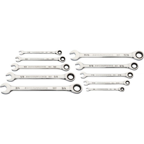 Gearwrench&#174; 90 Tooth & 12 Point SAE Combination Ratcheting Wrench, Set of 10
