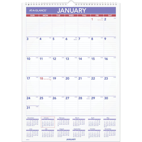 AT-A-GLANCE® Erasable Wall Calendar, 12 x 17, White, 2023