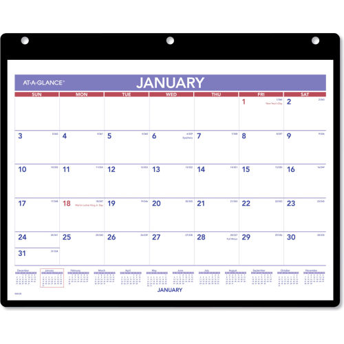 AT-A-GLANCE® Monthly Desk/Wall Calendar, 11 x 8, White, 2023