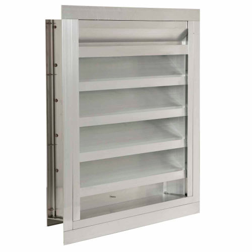 Drainable Blade Fixed Louver with Flange 30"W x 24"H - DFL-F-30x24