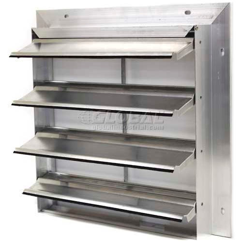 Aluminum Wall Exhaust Shutter, Rear Flange 16" - EAS-MF 16