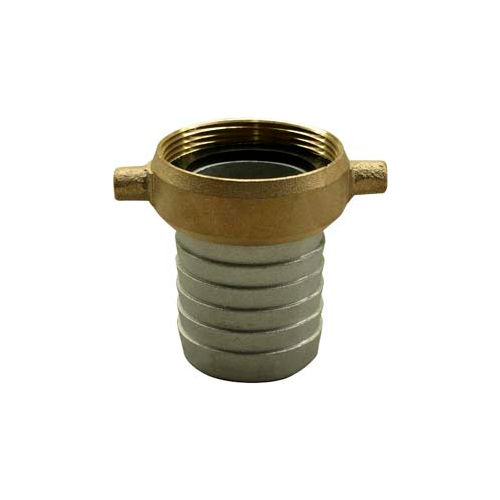 1-1/2" Aluminum Female Short Shank Coupling w/ Brass Nut