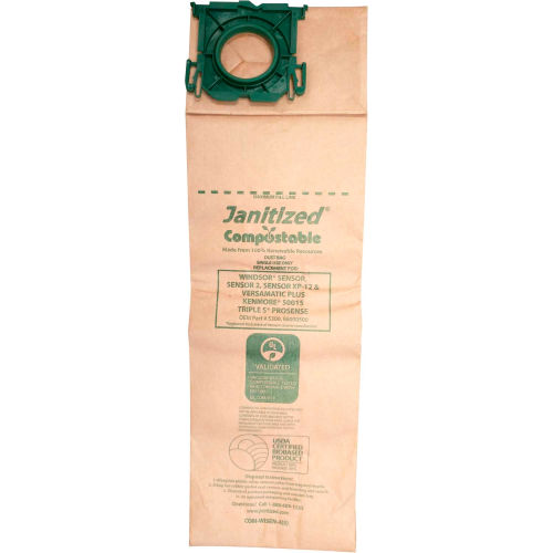 Windsor Compostable Vacuum Bag - Sensor/XP12, Versamatic Plus, Allstar Javelin 12'' Series