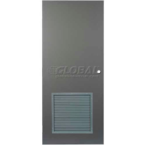 CECO Hollow Steel Security Door 36&quot;W X 80&quot;H, 24&quot;W X 24&quot;H Louver, Mortise Prep, SteelCraft Hinge