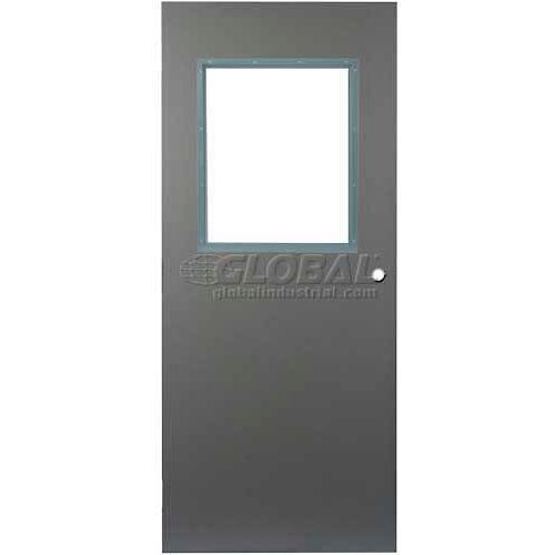 CECO Hollow Steel Security Door, Half Glass, Cylindrical, SteelCraft Hinge/Glass, 18 Ga, 36&quot;W X 80&quot;H