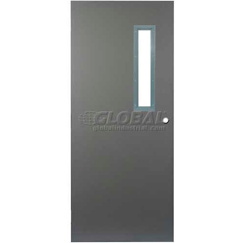 CECO Hollow Steel Security Door, Narrow Light, Mortise, SteelCraft Hinge W/Glass, 16 Ga, 36"W X 84"H