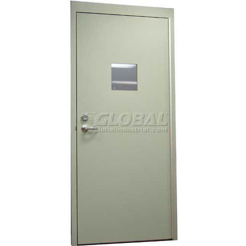 CECO Hollow Steel Security Door, Vision Light, Cylindrical, SteelCraft Hinge, 18 Ga, 36&quot;W X 80&quot;H