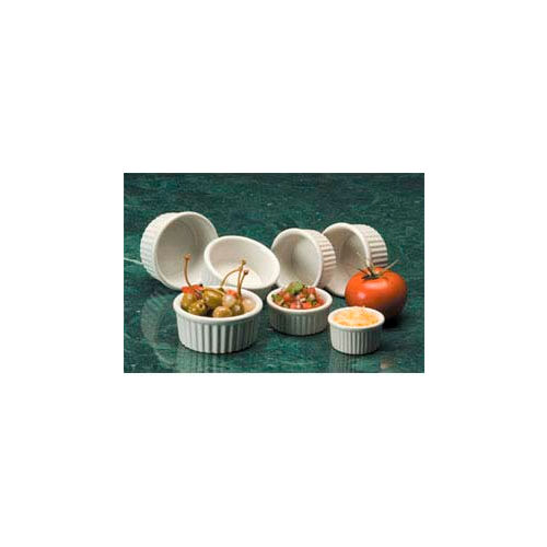 American Metalcraft CRMK3 - Ramekin, 3 Oz., Ceramic, Fluted, White