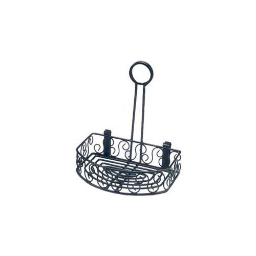 American Metalcraft CRS68 - Condiment Caddy, 6-1/4 x 8-1/4 x 9&quot;H, Scroll Design, Black Wrought Iron