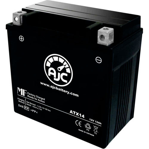 AJC Battery AJC® ATX14 Powersports Battery, 12 Amps, 12V, B Terminals