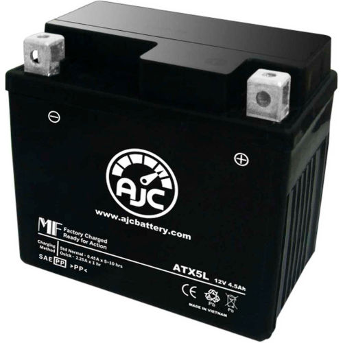 AJC Battery GS Battery GTX5L-BS Battery, 4.5 Amps, 12V, B Terminals