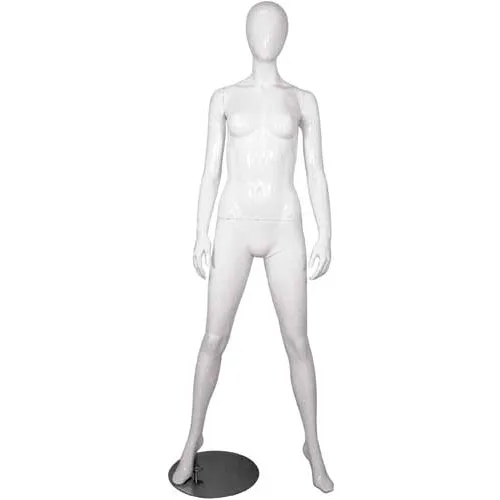 Female Mannequin - Hands Behind the Back, Right Leg in the Front - Gloss  Finish, White