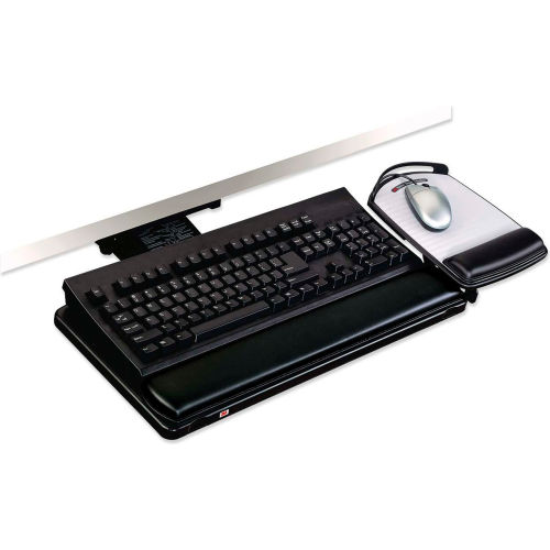 3M™ AKT80LE Adjustable Keyboard Tray, 17-3/4" Track Length, Black