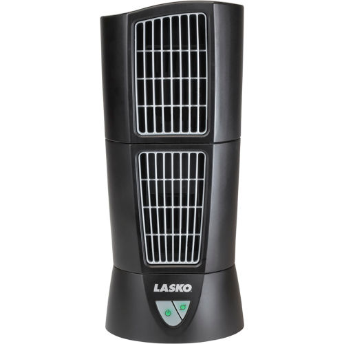 Lasko Desktop Oscillating Multi Directional Tower Fan, 3 Speed, Black