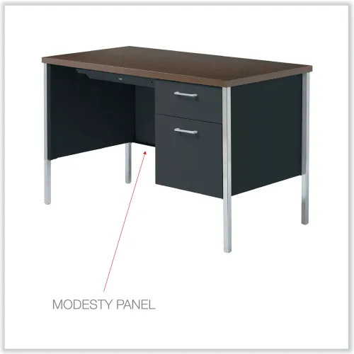 Alera double deals pedestal steel desk