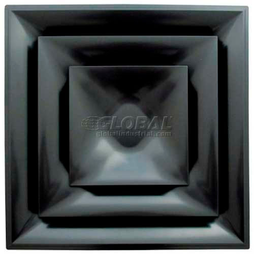 American Louver Stratus Cone Diffuser With 10" Neck, Black, STR-C-10BK