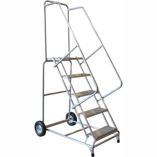 10 Step 24"W Aluminum Wheelbarrow Ladder - Heavy Duty Serrated Grating