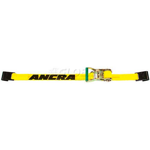 Ancra® 2" x 30' Ratchet Strap 47970-11 with Short-Wide Ratchet Buckle & Flat Hooks