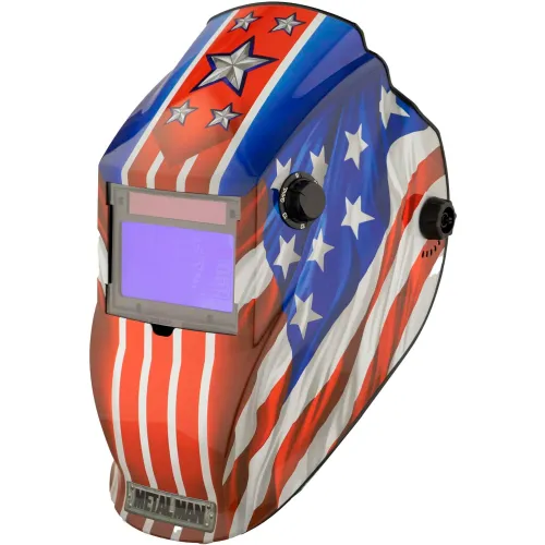 Metal Man® Big Window Auto Darkening Welding Helmet, Variable Shade Control  - Patriotic