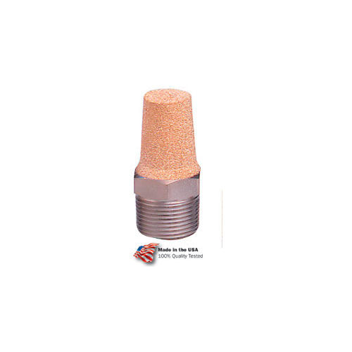 Arrow ASP-2, Pneumatic Exhaust Muffler, Sintered Bronze, 40 Micron, 1/4” NPT, 300 PSI - Pkg Qty 10