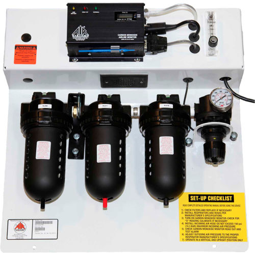 Air Systems 100 CFM GradeD Breathing Air Panel, 4 Outlets, Hansen