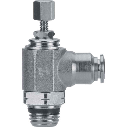 AIGNEP Flow Control, 89968-06-04, Knob Adj., 3/8" Tube x 1/4" Swift-Fit, Metallic Collet