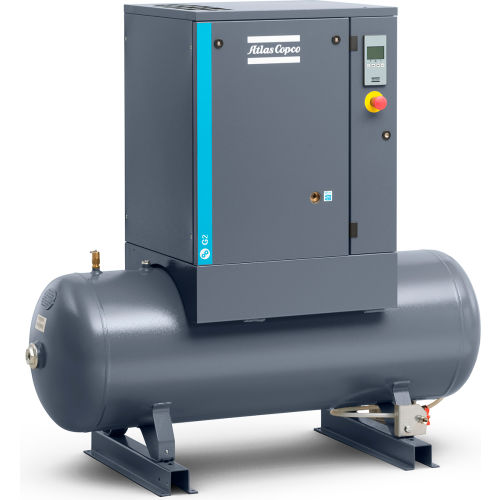 Atlas Copco G2-116T AP, 3HP, Oil-Injected Rotary Screw, 71 Gallon Tank Mount, 116PSI, 1PH 230V