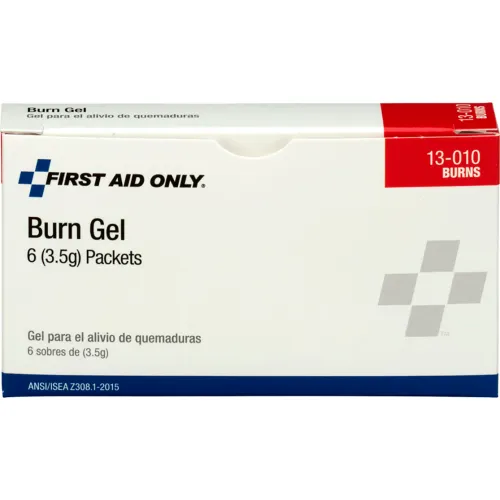 First Aid Only Burn Gel Packets, 6/Box