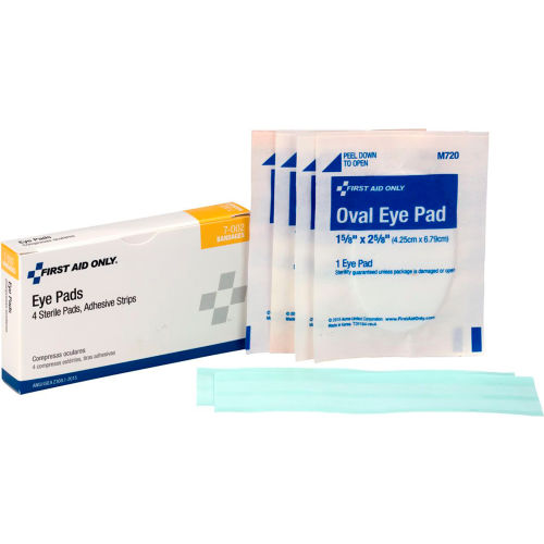 First Aid Only Eye Pads with Adhesive Strips, 4/Box