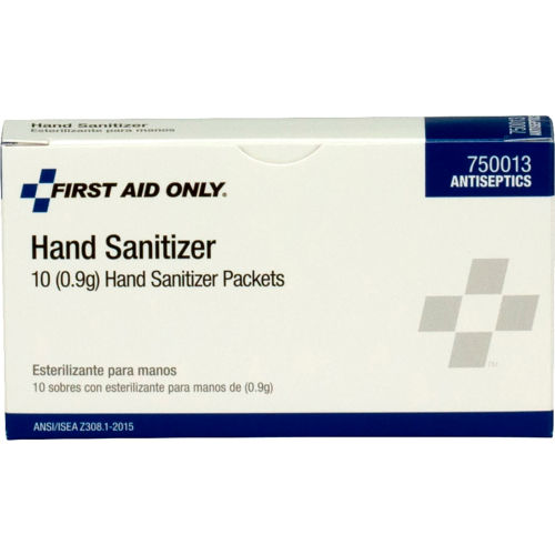 First Aid Only Hand Sanitizer Packets, 10/Box