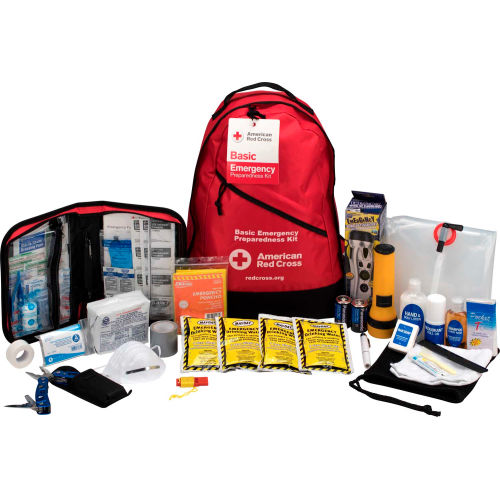 American Red Cross 91051 Emergency Preparedness Backpack, Red Cross, Basic