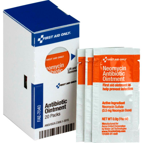 First Aid Only FAE-7040 SmartCompliance Refill Antibiotic Ointment, 20/Box