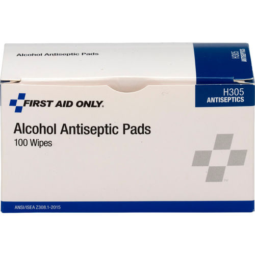 First Aid Only Alcohol Wipes, 70 Isopropyl, 100/box