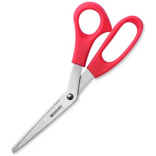 Westcott All Purpose Value Stainless Steel Scissors 8 Pointed Red