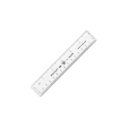 Westcott Rulers, 6/15 cm Flexible Inch/Metric Ruler- Bulk Packed